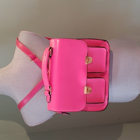 Magenta Back Pack Satchel Bag - Picture 9 of 12